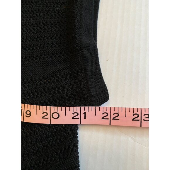 August Silk Womens Open Front Knit Cardigan L Black Lightweight Witchy Goth Swim - Picture 6 of 8